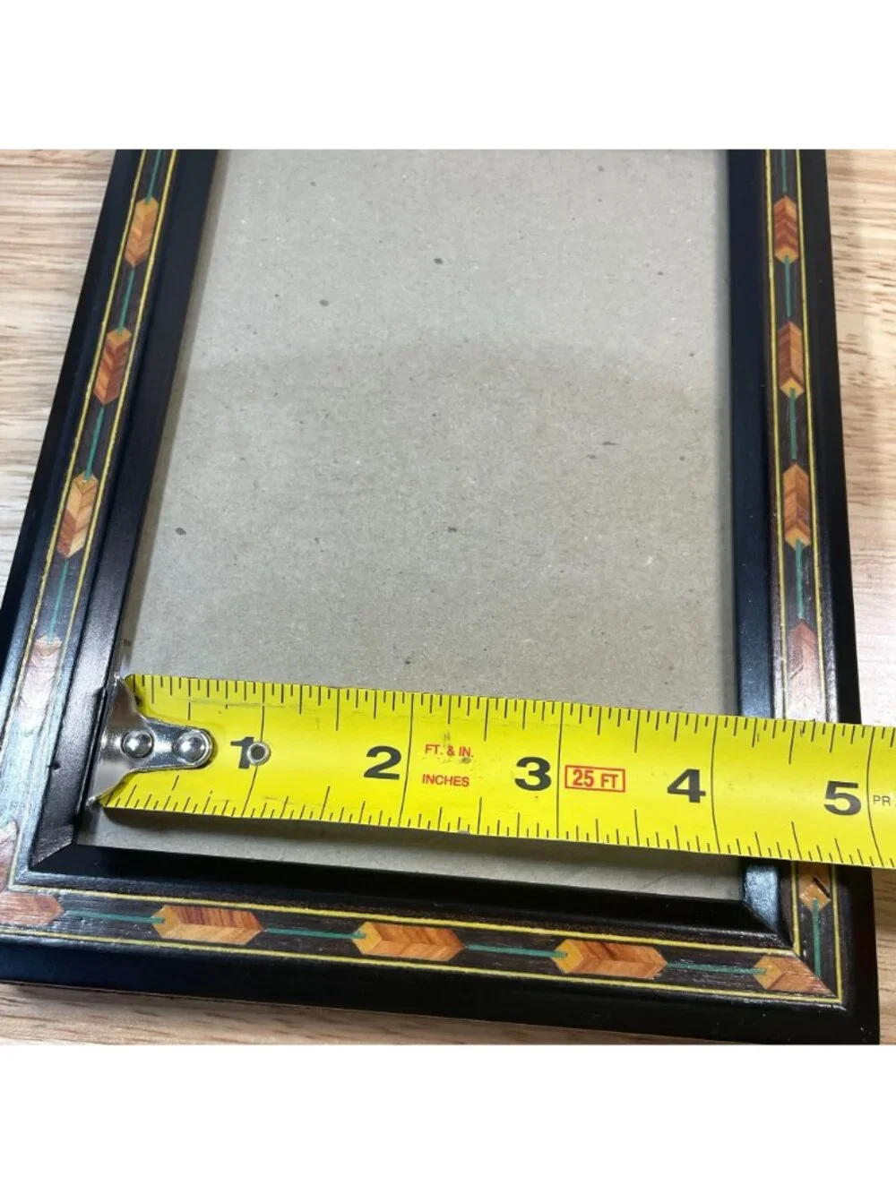 Vintage Fetco Marquetry Wood Arts and Crafts Picture Frame Freestanding Hanging